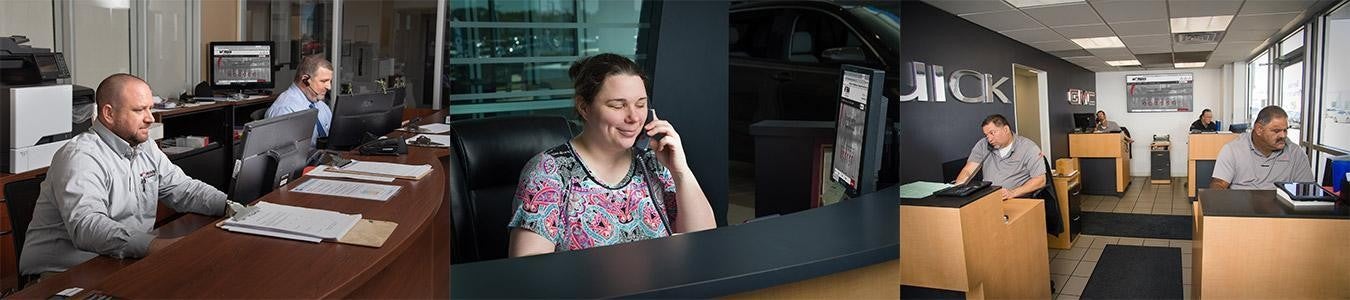 collage of three picture of people talking on phone